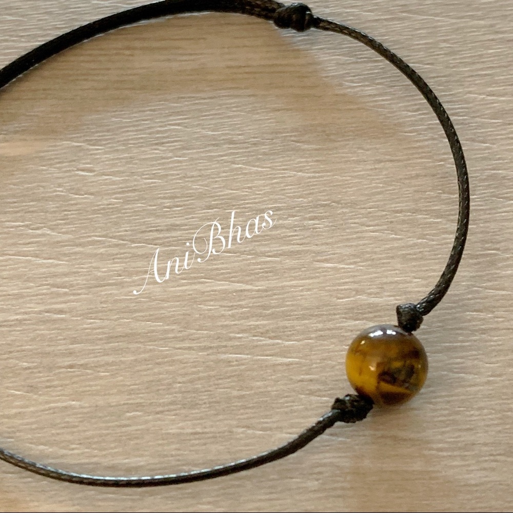 Tiger Eye Wax Cord Bracelet